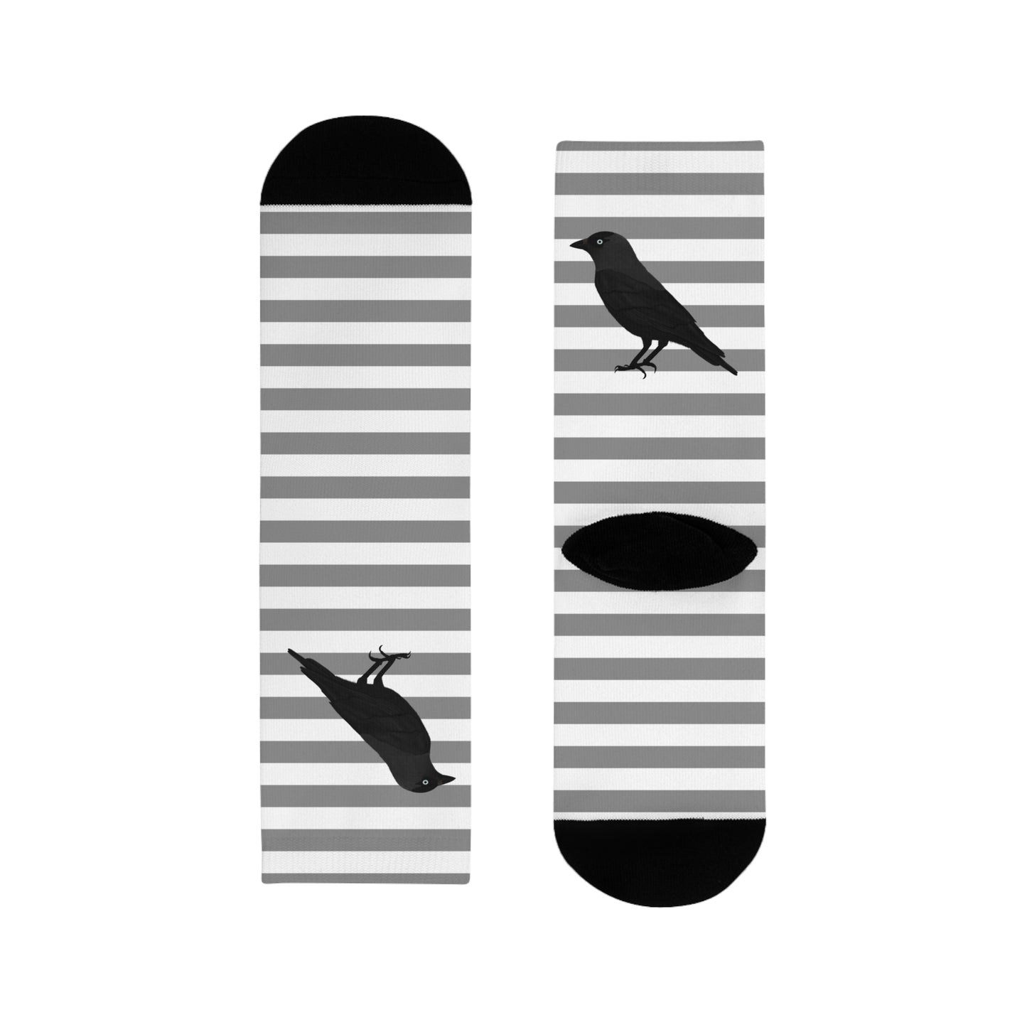 Dohle Vogel Socken mit Grau Weißen Streifen für Vogelfreunde & Vogelbeobachter