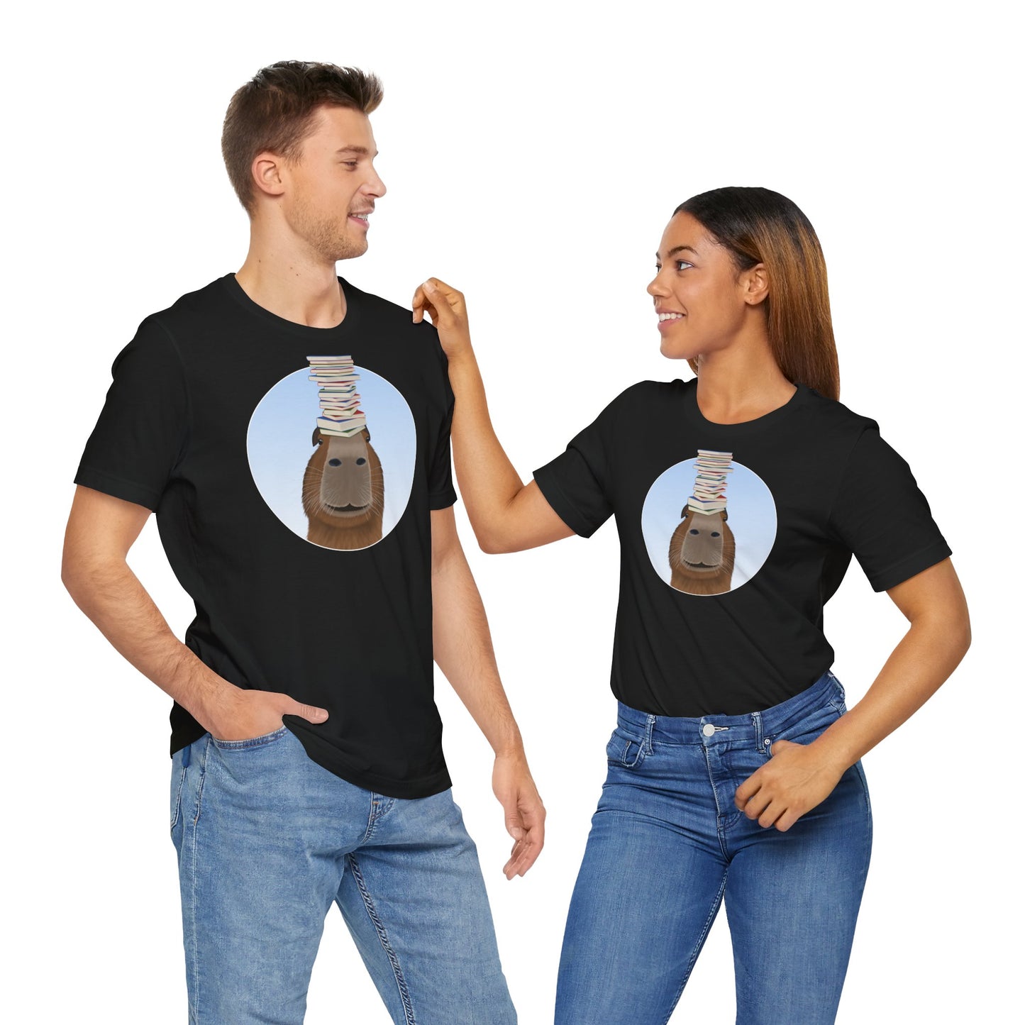Capybara mit Büchern Lustiges T-Shirt für Capybara-Freunde