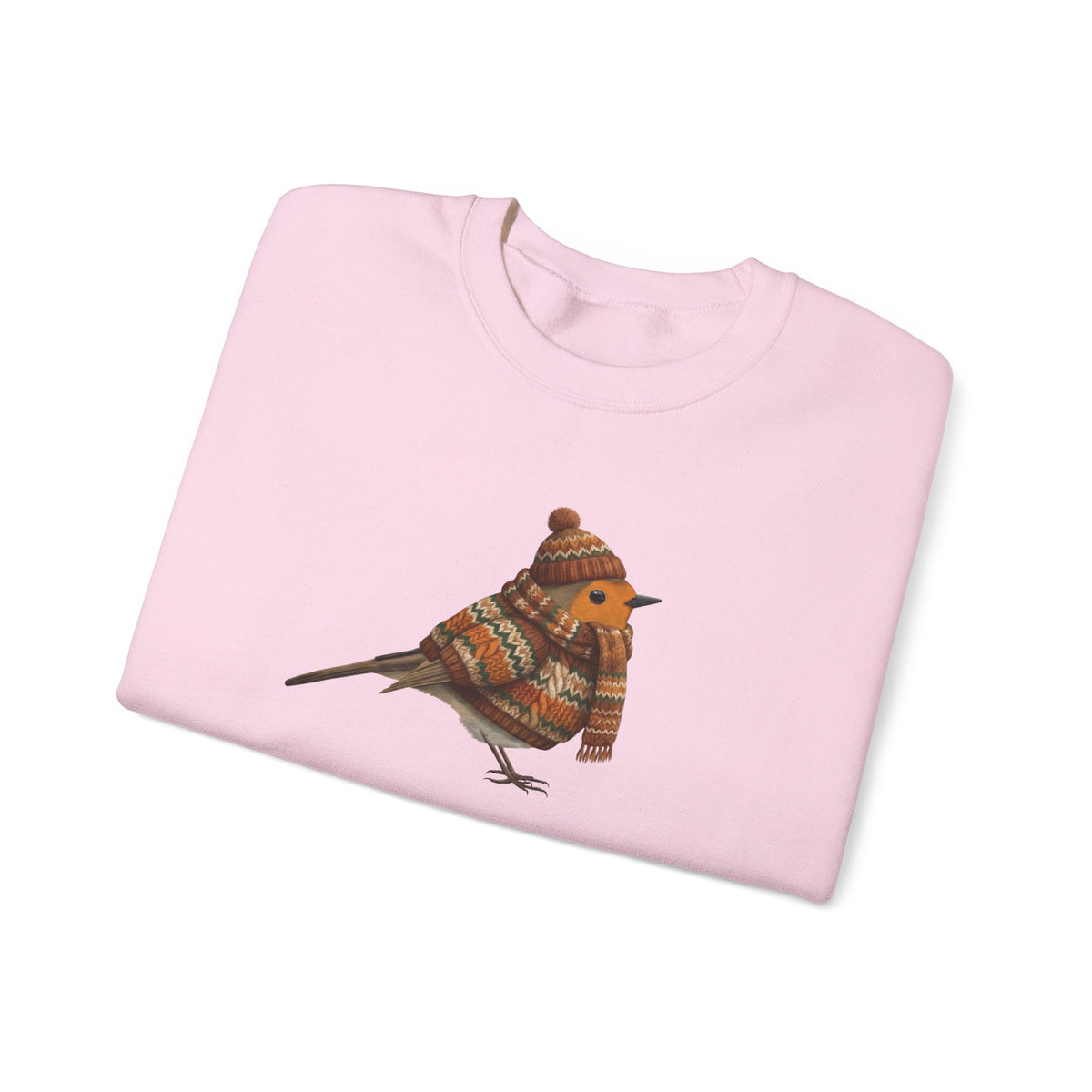 Robin Winter Sweatshirt | Bird Watcher Crewneck | Unisex Songbirds Wearing Knit Gift for Bird Lovers