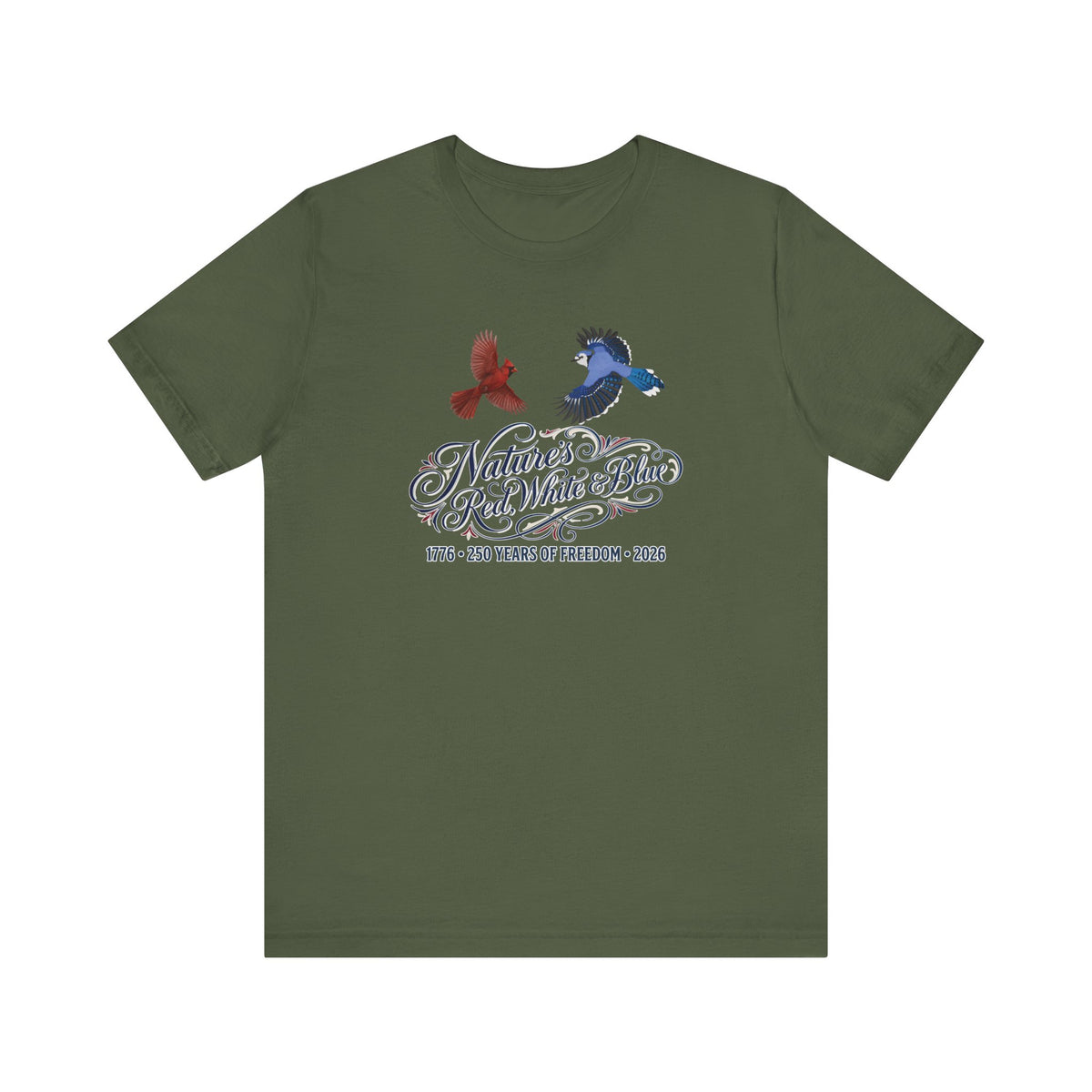 Nature's Red, White & Blue Patriotic Jay Cardinal Bird T-Shirt | America 250 – lover