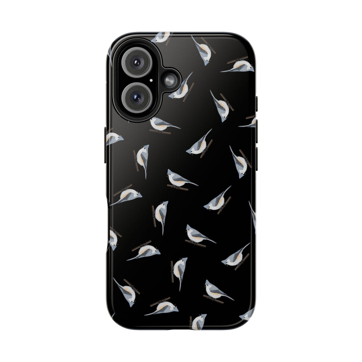 Tufted Titmouse iPhone Case Black – Premium Tough Phone Cover for Bird Lovers
