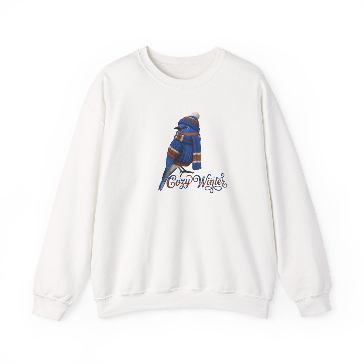 Bluebird Cozy Winter Sweatshirt | Bird Watcher Crewneck Unisex Songbirds Wearing Knit Gift for Lovers – Animal Lover