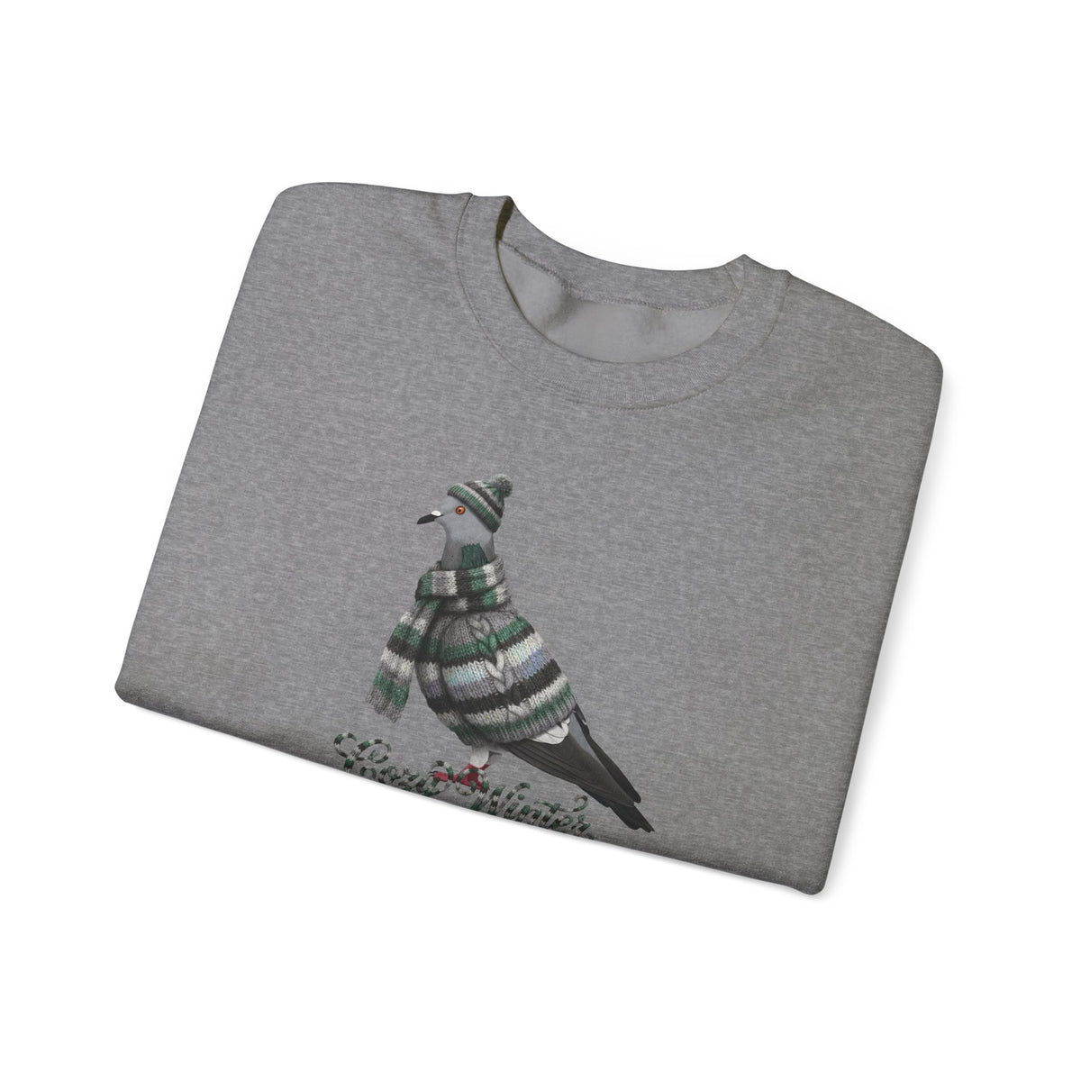 Pigeon Cozy Winter Sweatshirt | Bird Watcher Crewneck | Unisex Songbirds Wearing Knit Gift for Bird Lovers
