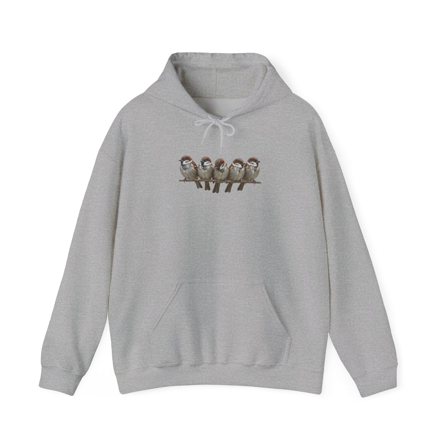 Spatzen auf einem Ast Vogel Hoodie - Kapuzenpullover für Vogelbeobachter & Naturliebhaber mit Vogelmotiv