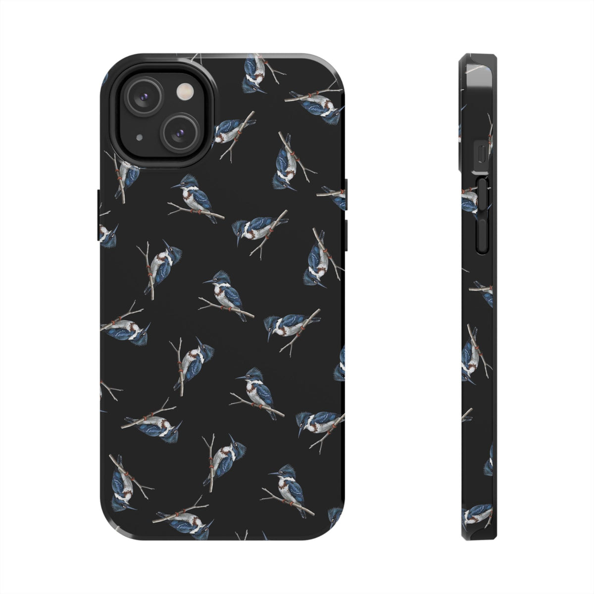 Belted Kingfisher iPhone Case Black – Premium Tough Phone Cover for Bird Lovers