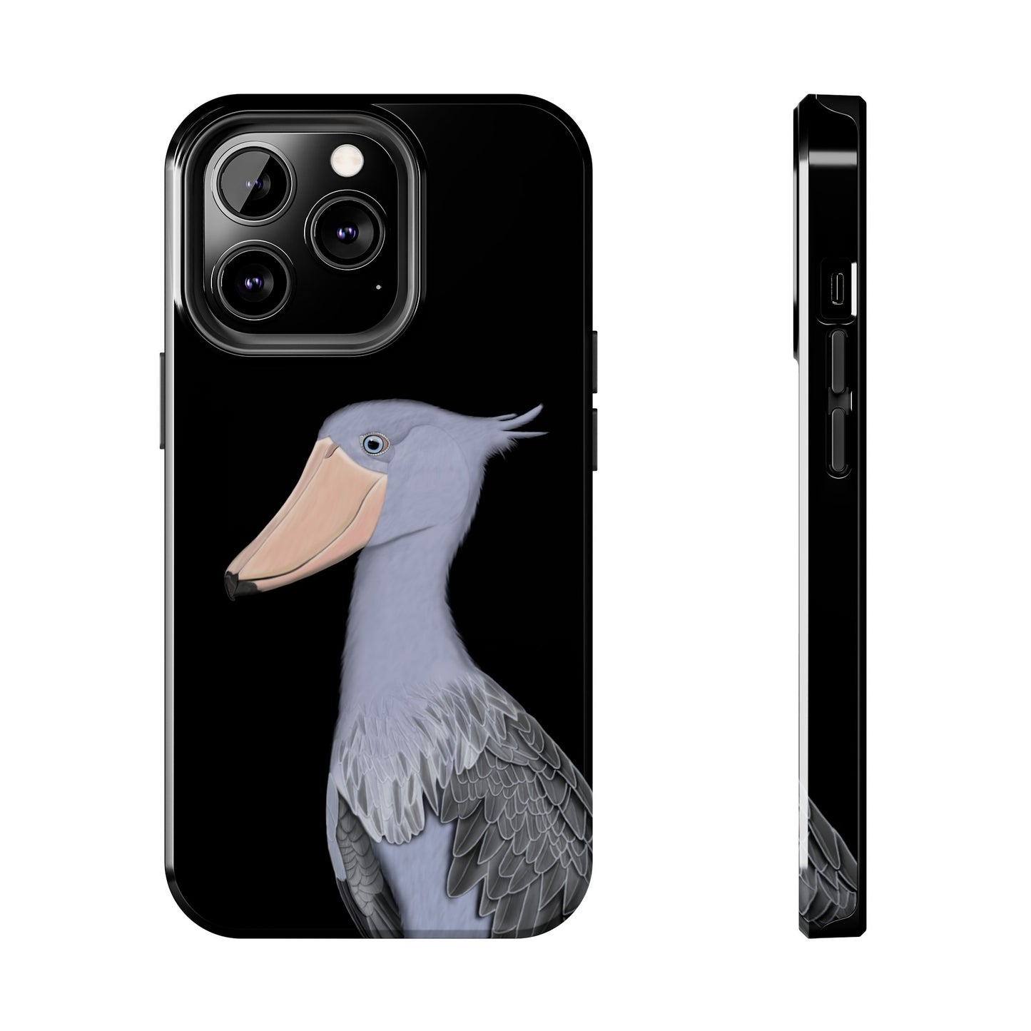 Shoebill Bird Art Tough Phone Case Black