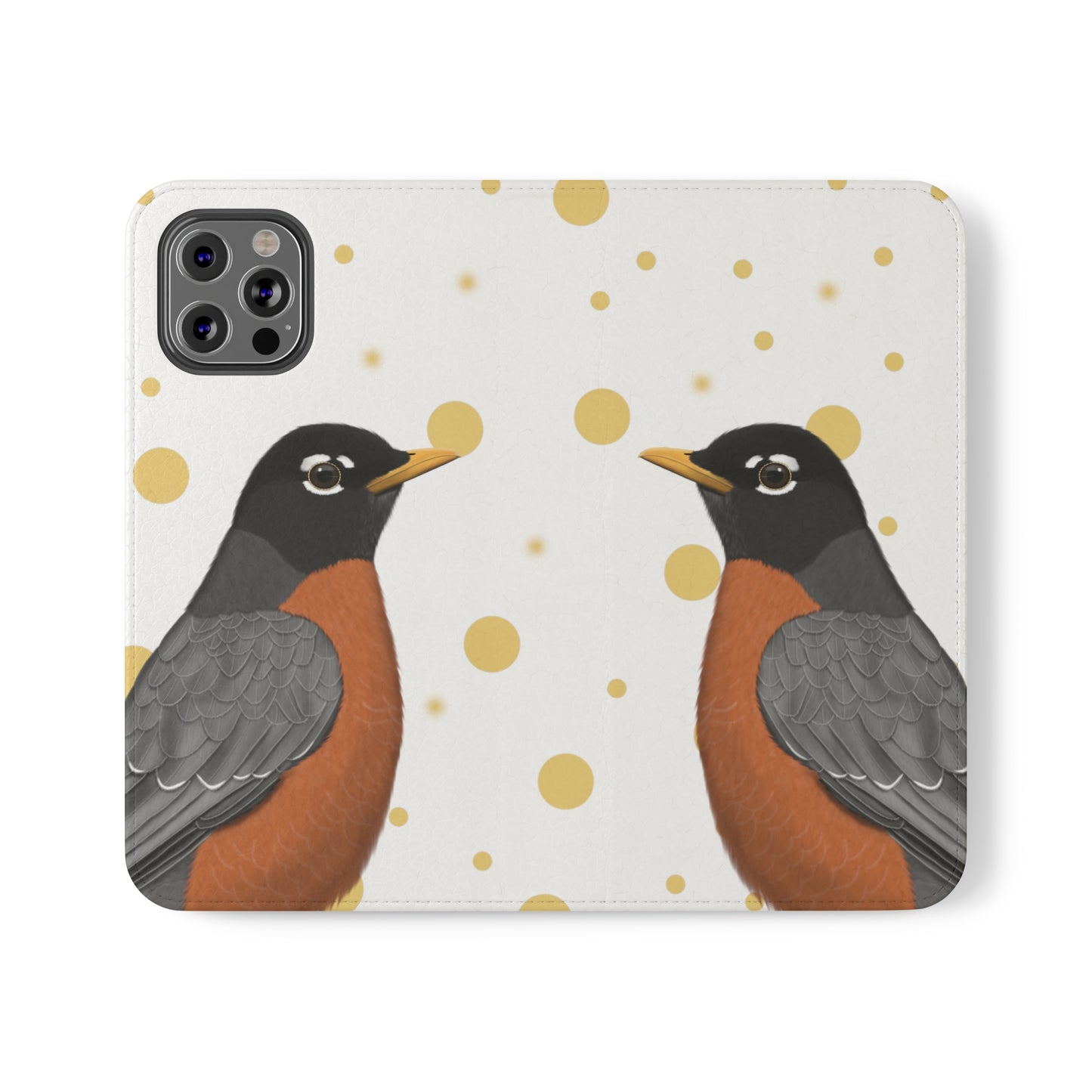 Robin Bird Art Phone Flip Case