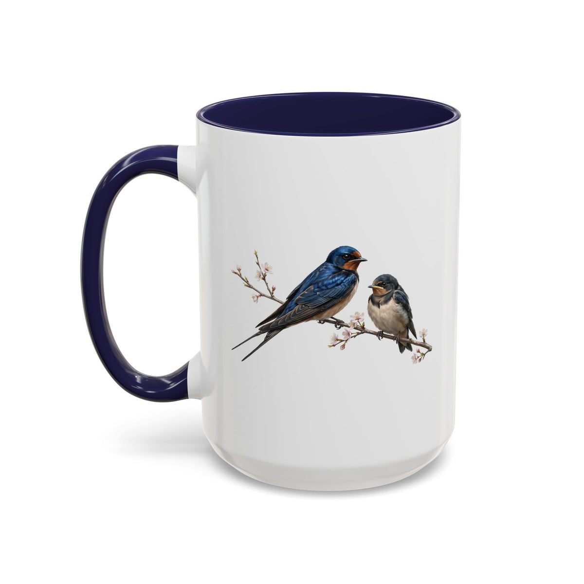 Barn Swallow & Fledgling Two-Tone Mug | Spring Bird Lover Gift