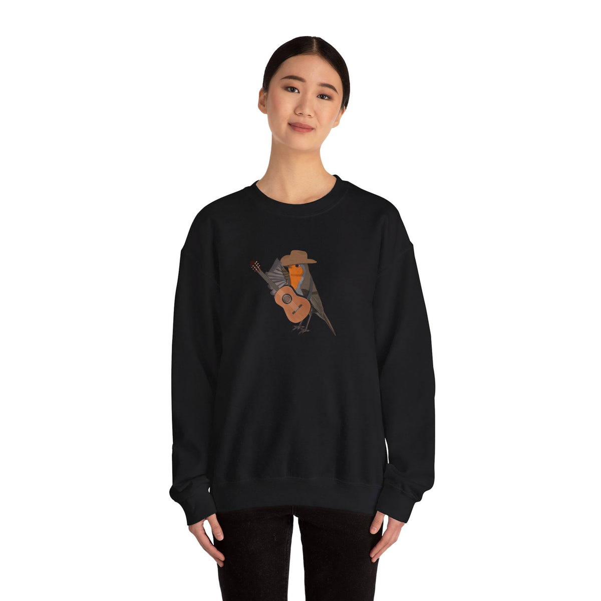Robin Bird as Cowboy with Guitar Crewneck Sweatshirt