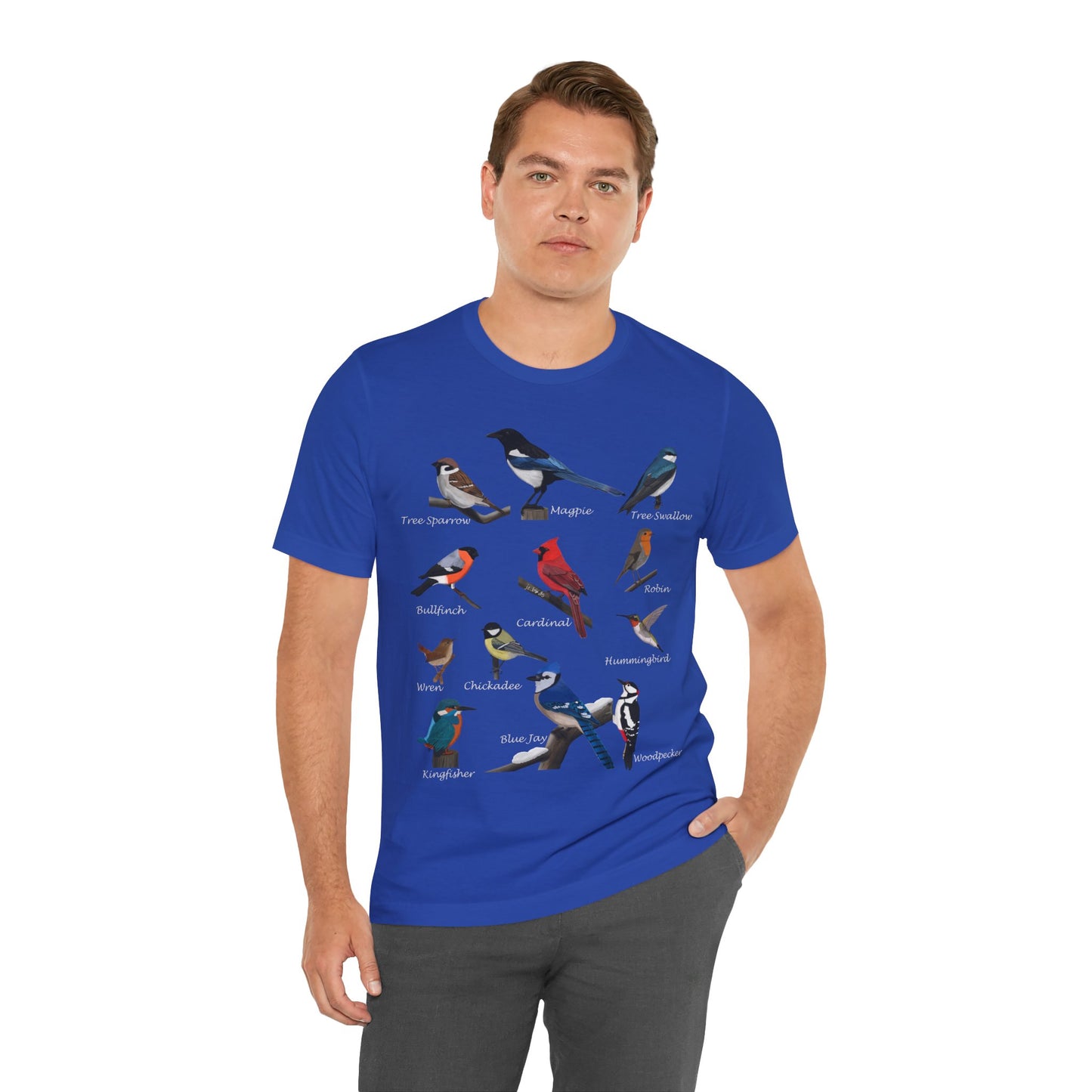 Garden Birds Blue Jay Cardinal Robin Chickadee Birding & Birdwatching Bird T-Shirt