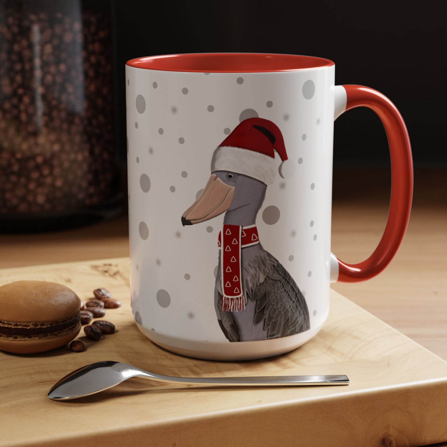 ハシビロコウのクリスマスバードコーヒーマグ