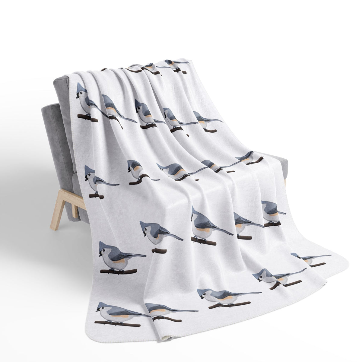 Tufted Titmouse Blanket – bird and Pattern style