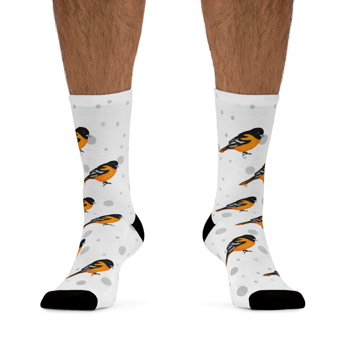 Baltimore Oriole Socks White Bird Socks for Bird Lovers One Size