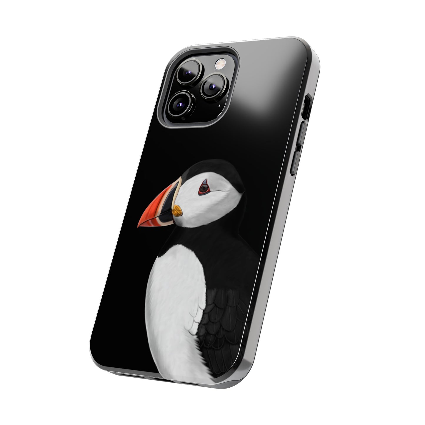 Puffin Bird Art Tough Phone Case Black
