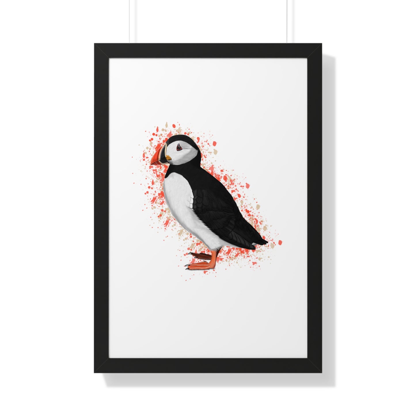 puffin bird art framed poster