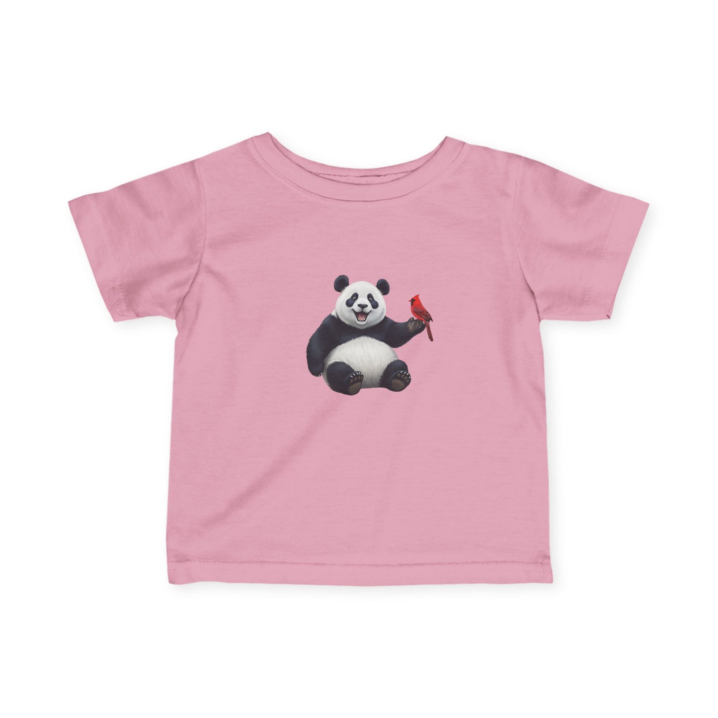 Panda Bear Baby & Toddler T-Shirt with a Cardinal Bird