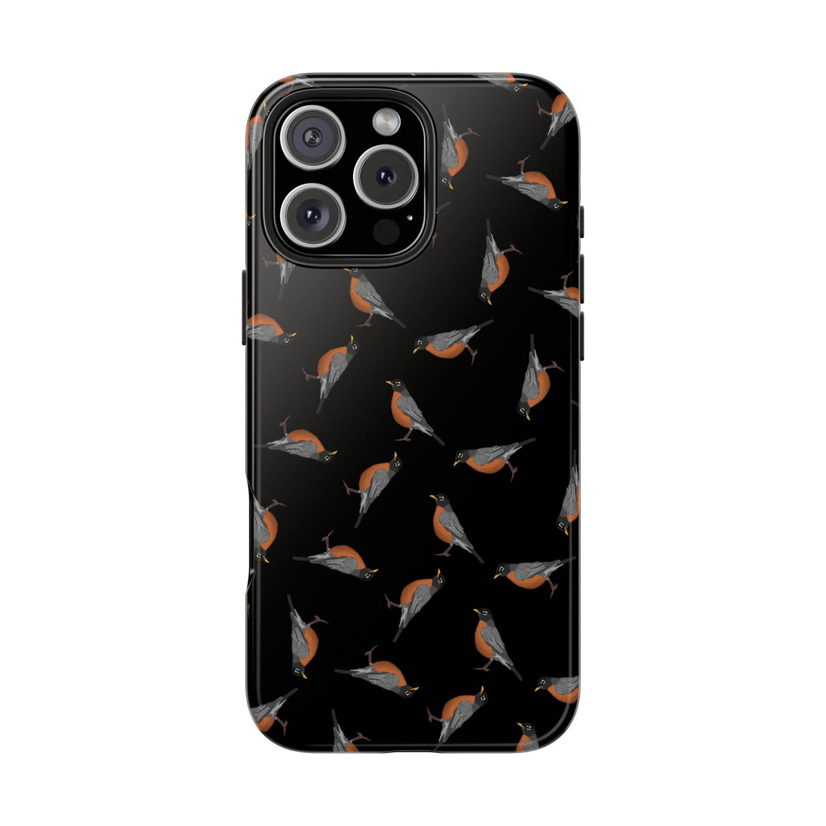American Robin iPhone Case Black – Premium Tough Phone Cover for Bird Lovers