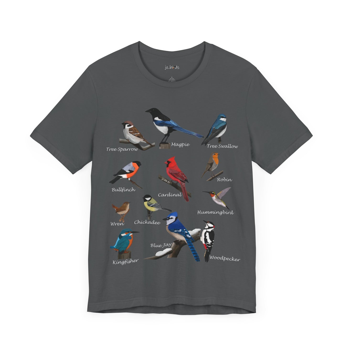 Garden Birds Blue Jay Cardinal Robin Chickadee Birding & Birdwatching Bird T-Shirt