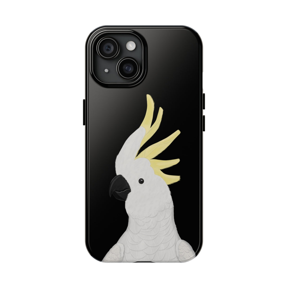 Cockatoo Bird Art Tough Phone Case Black
