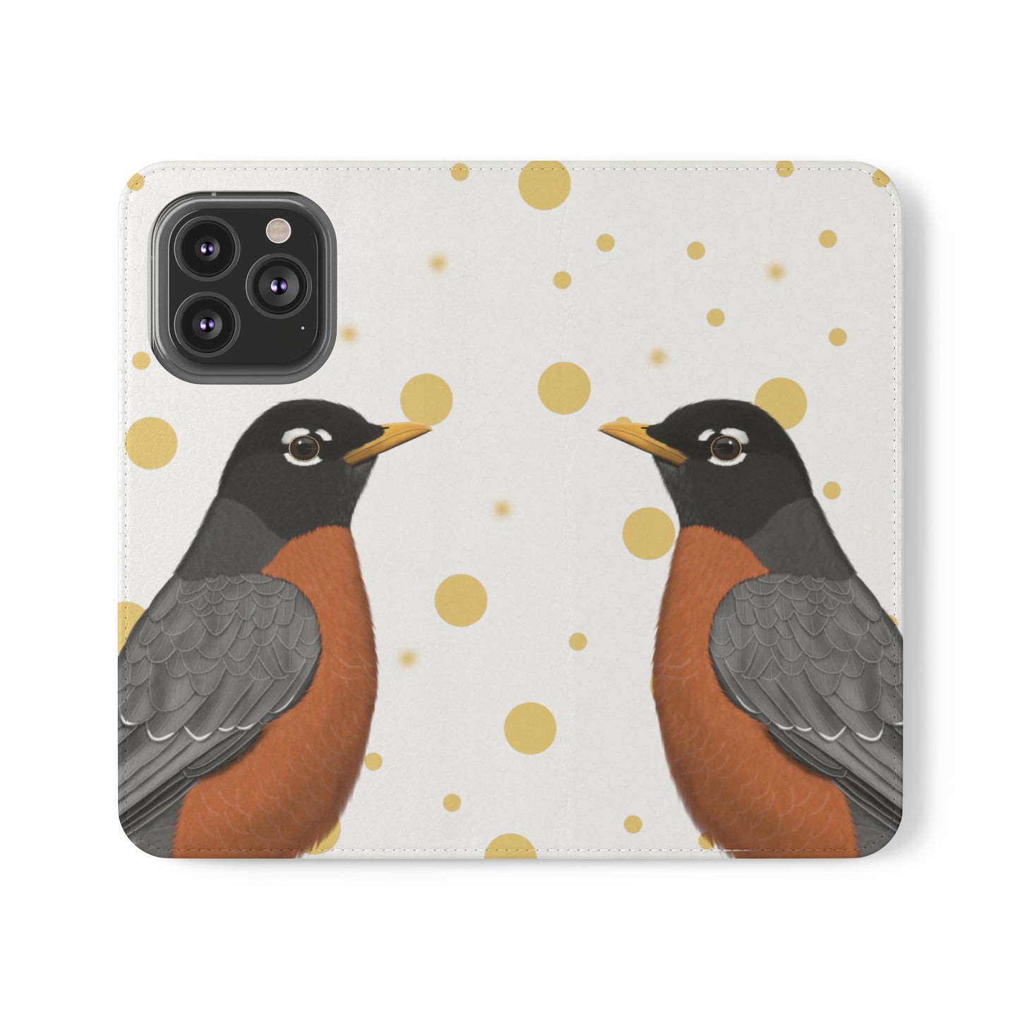 Robin Bird Art Phone Flip Case