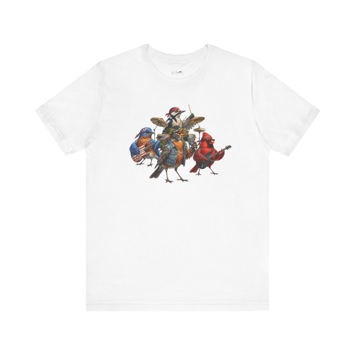 Woodpecker, Bluebird, Cardinal and Robin T-Shirt in Black