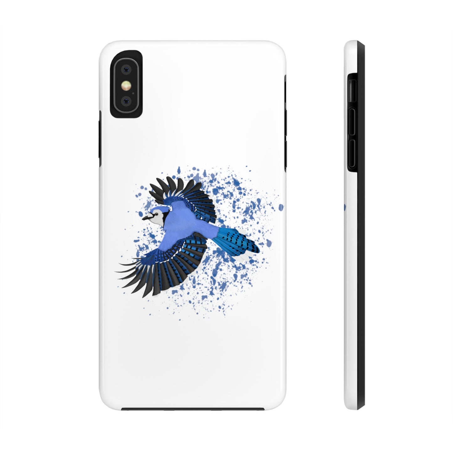 Blue Jay Bird Art Tough Phone Case White
