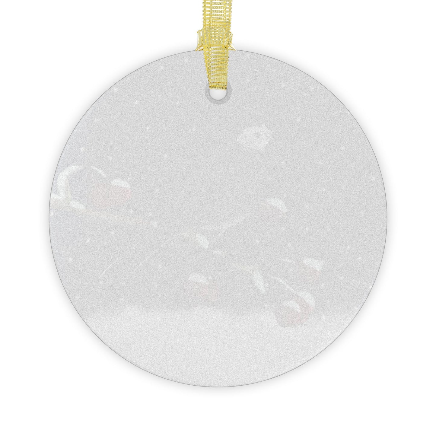 White Wagtail on a Winter Branch Christmas Bird Glass Ornament Ornaments –