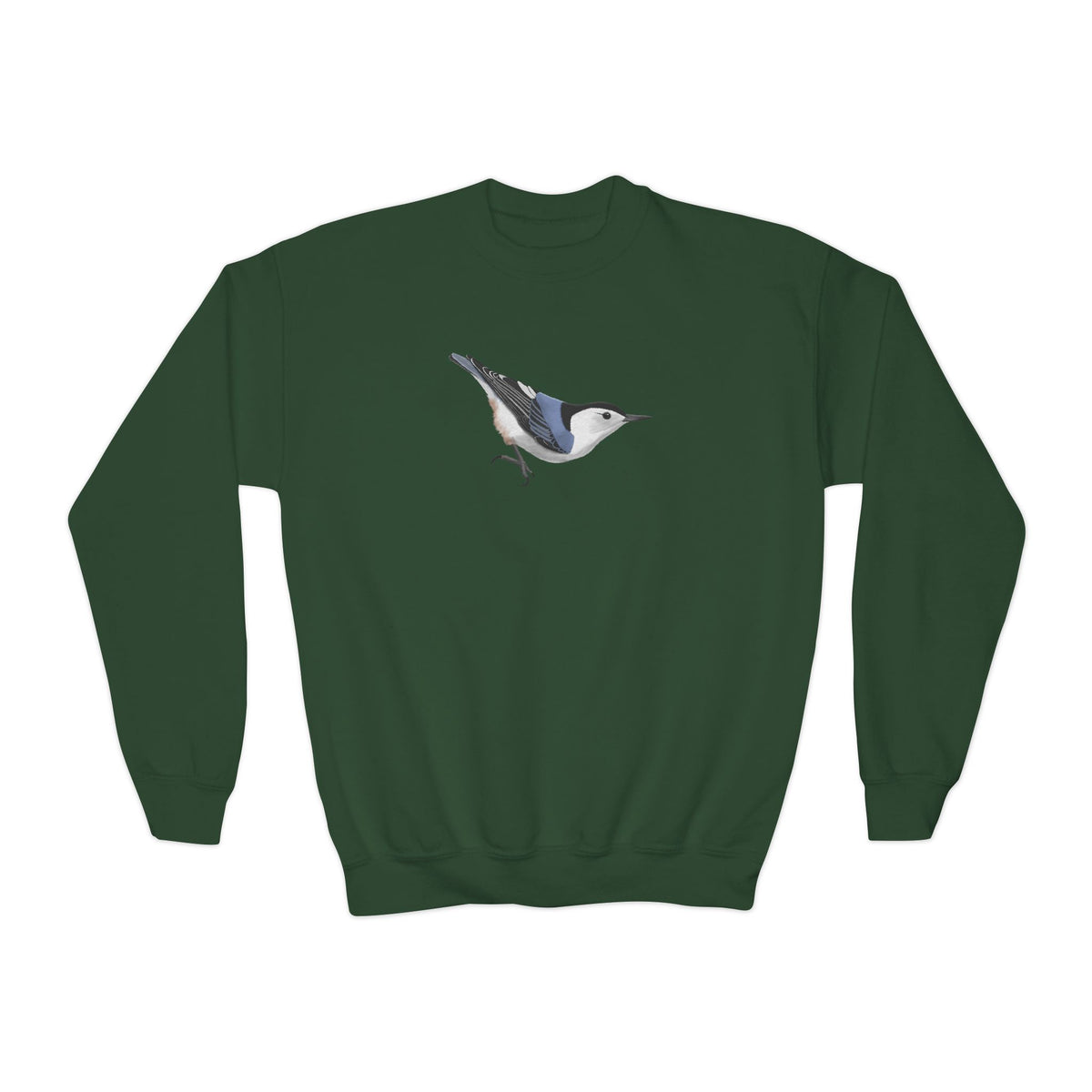 Nuthatch Bird Birdwatching Youth Crewneck Sweatshirt – Casual Kids Clothing, Sweatshirts