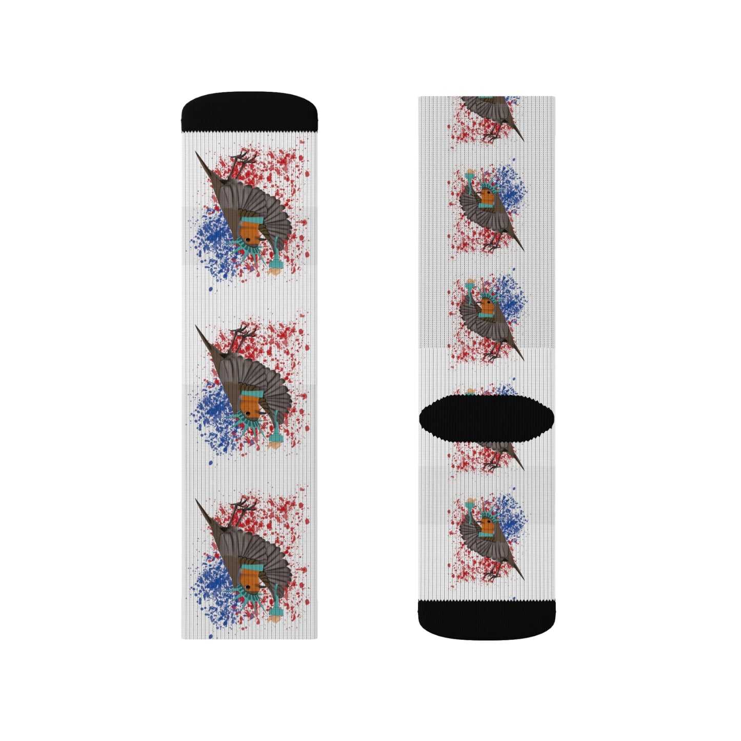 Robin 4th of July Independence Day Statue of Liberty Bird White Socks