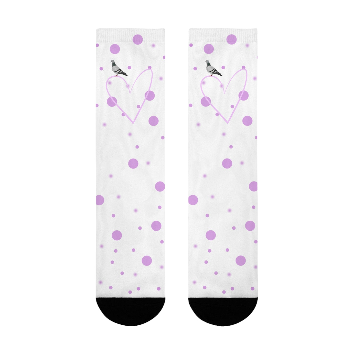 Taube Vogel Socken mit Rosa Herz und Punkten Valentinstag – Accessories,