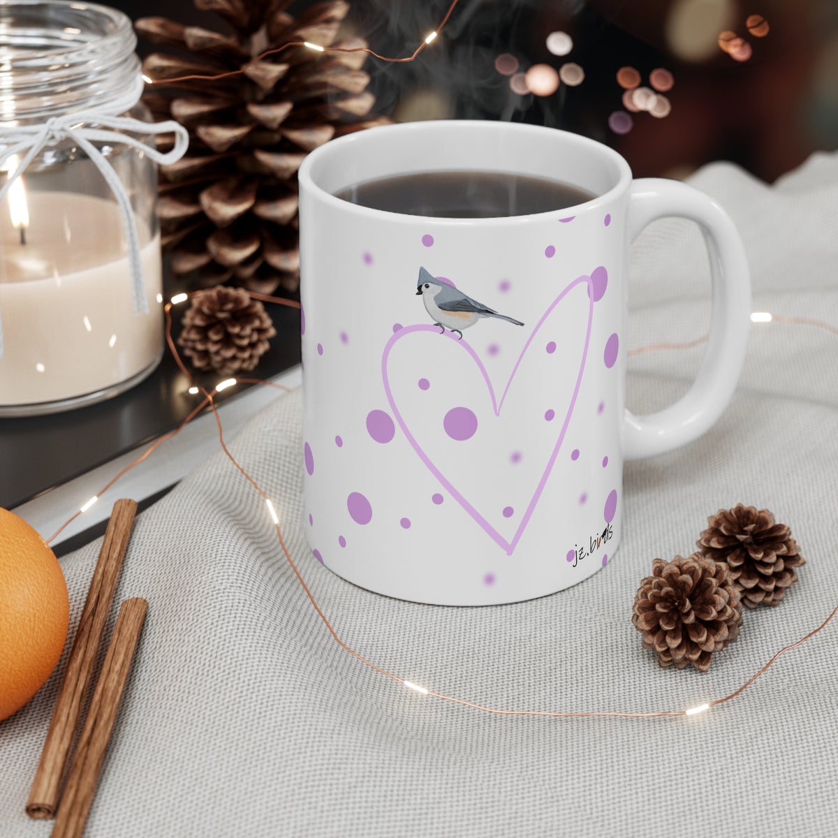 Tufted Titmouse Valentine's Day Mug – funny bird and Home & Living style