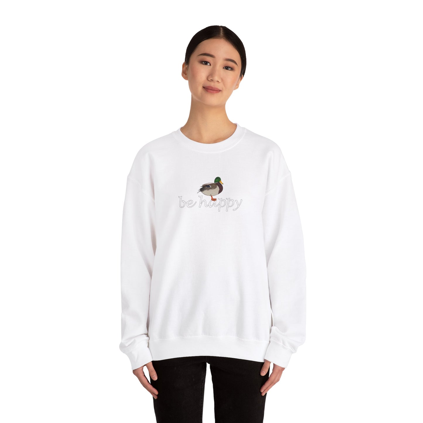 Mallard Duck Be Happy Bird Birding & Birdwatching Sweatshirt