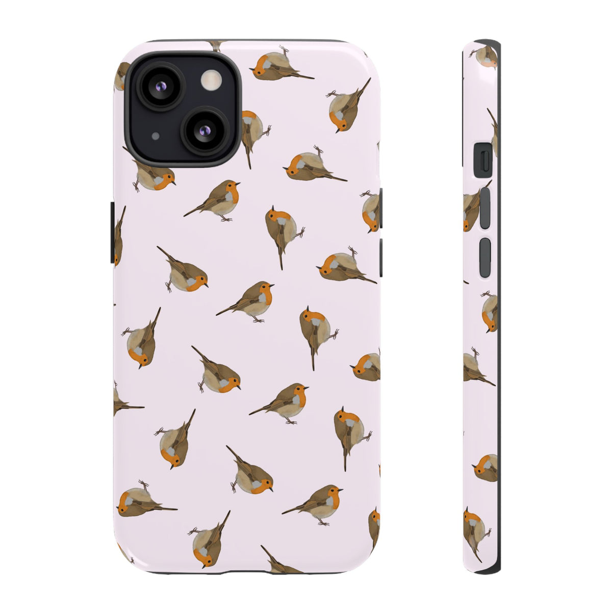 Rotkehlchen Handyhülle in Rosa | Vogel-Motiv für iPhone & Google Pixel