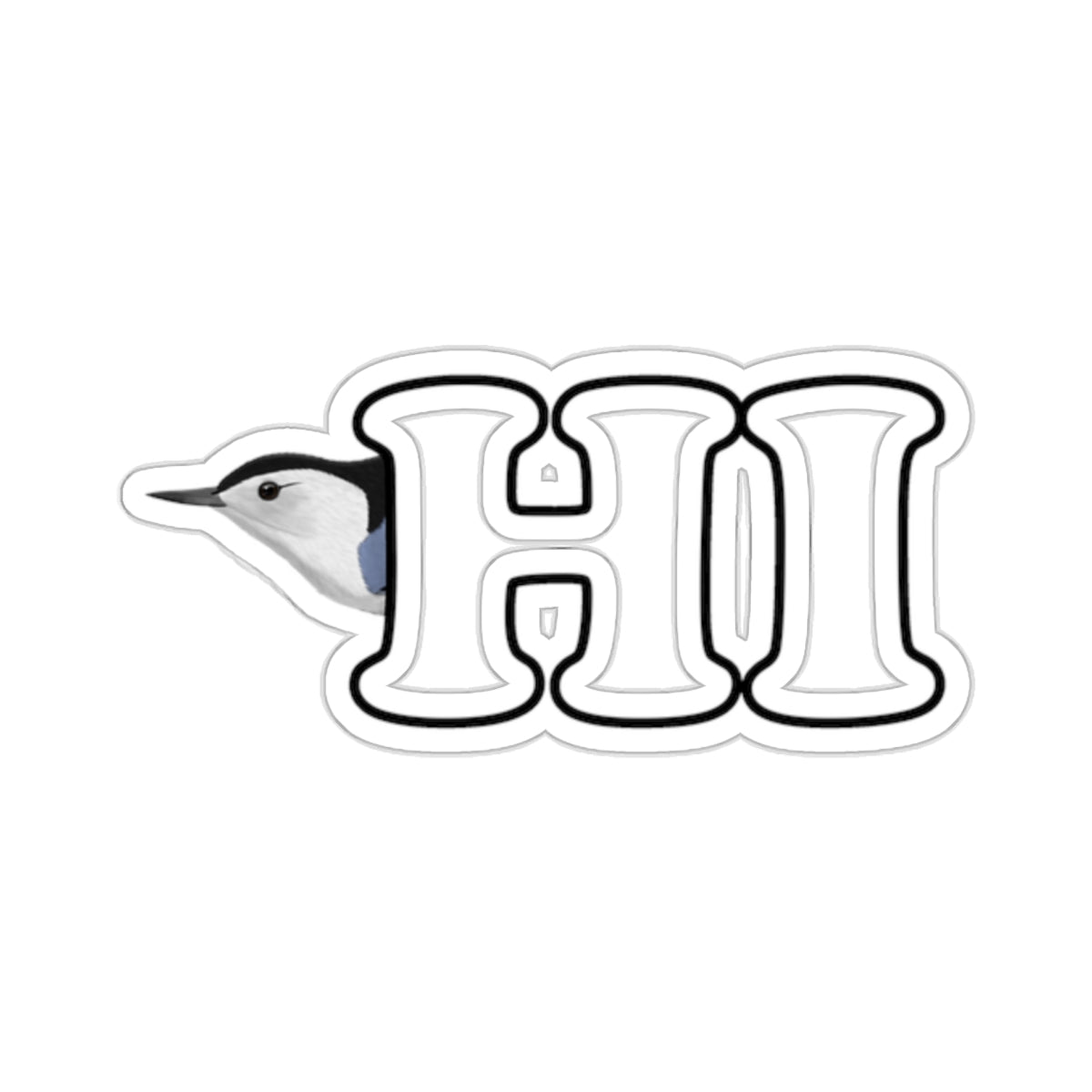 Nuthatch Hi Bird Kiss-Cut Sticker