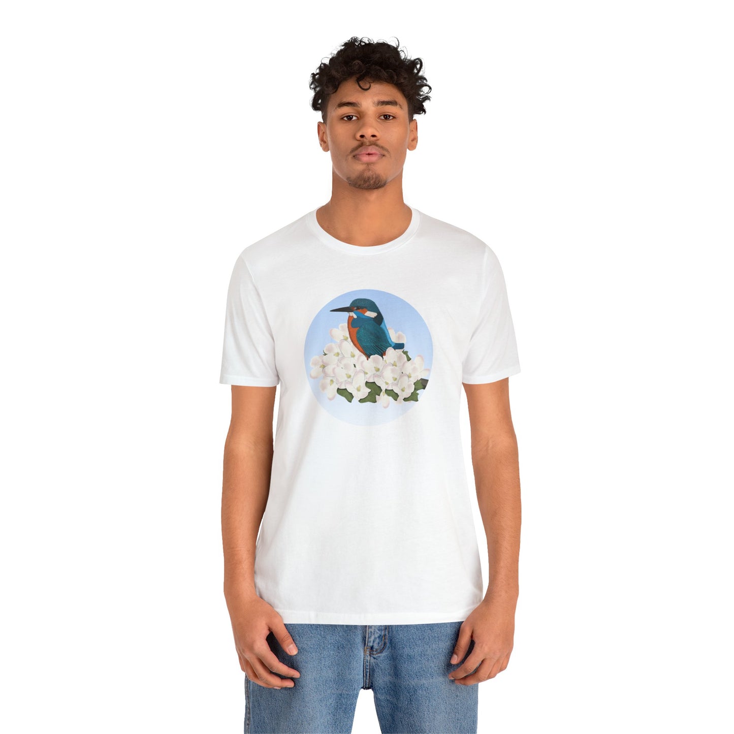 Kingfisher and Spring Apple Blossoms Bird T-Shirt