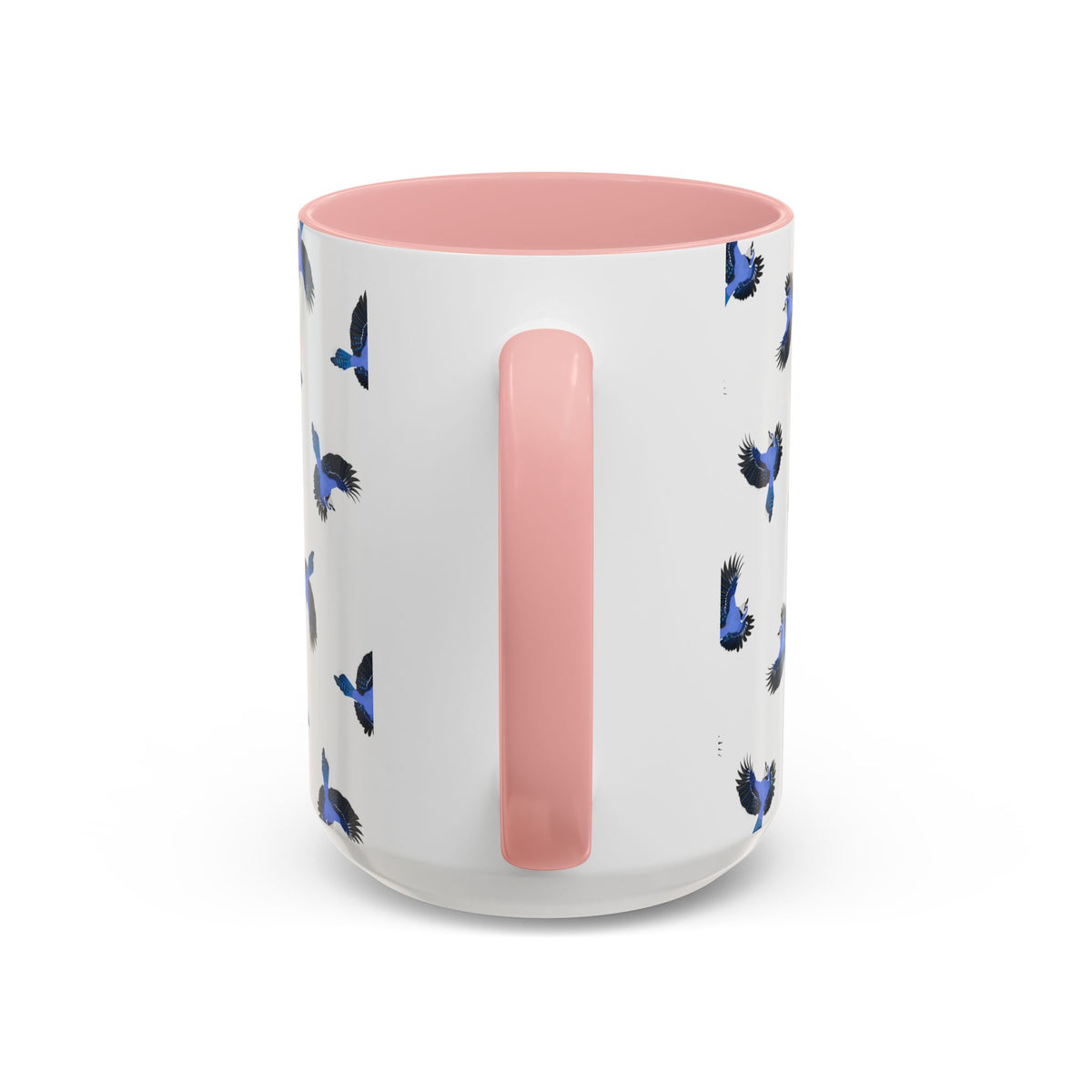 Blue Jay All-Over Pattern Accent Mug | Colorful Bird Lover Gift for Birdwatchers