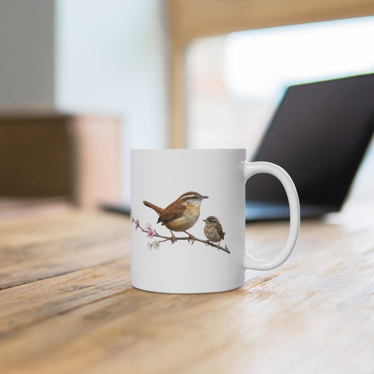 Tazza in ceramica premium con capogallo e ramoscello | Regalo per birdwatcher