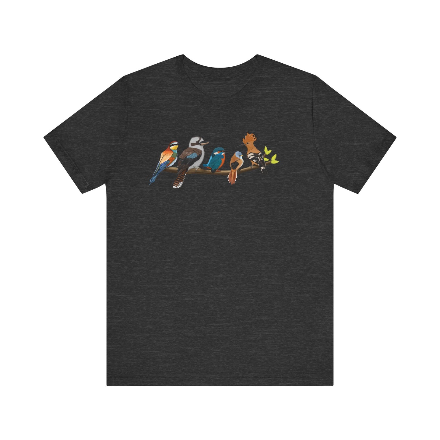 Vögel auf einem Ast T-Shirt Wiedehopf Kookaburra Eisvogel Vogel Singvogel – bird graphic tee,