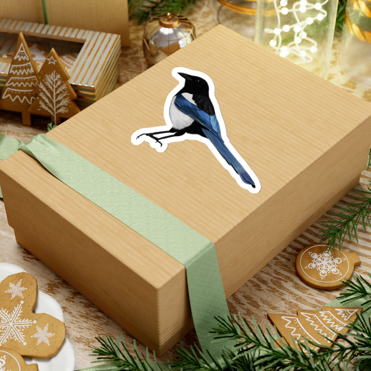 Magpie Bird Kiss-Cut Sticker - jz.birds