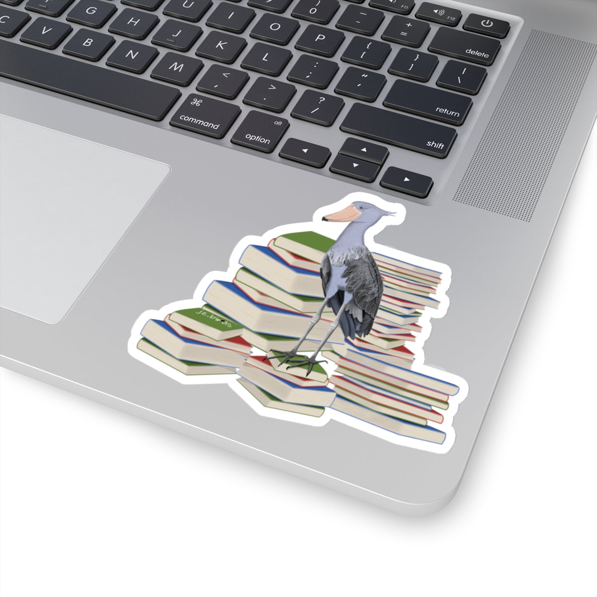 Shoebill Bird and Books Birdlover Bookworm Sticker