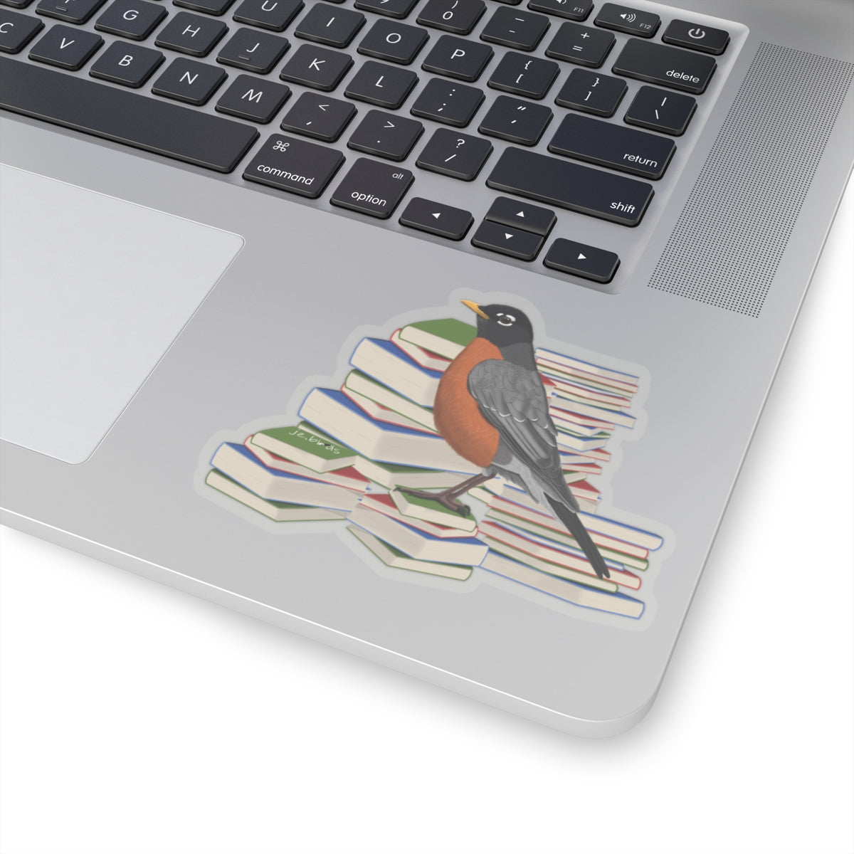 Robin Bird and Books Birdlover Bookworm Sticker