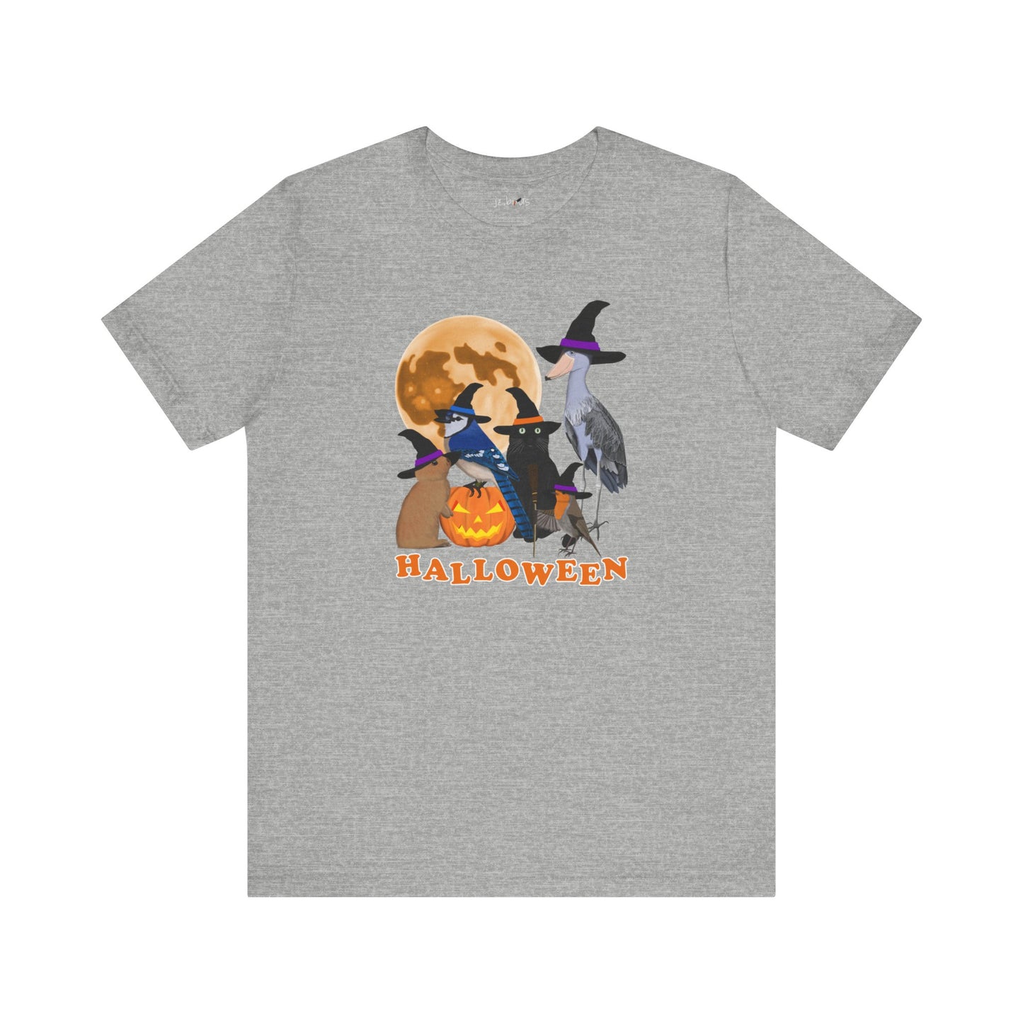 Blue Jay Robin Shoebill with Cat and Bunny Halloween Bird T-Shirt