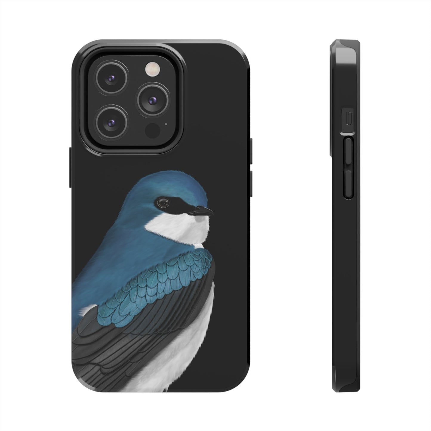 Tree Swallow Bird Art Tough Phone Case Black