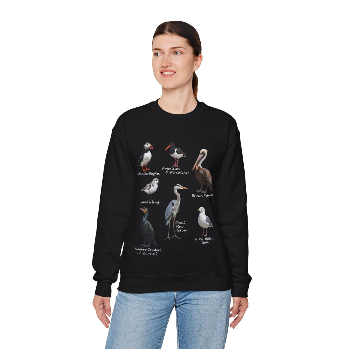 Pelican, Puffin and Heron Sweatshirt – Animal Lover Gift Avian Enthusiast style