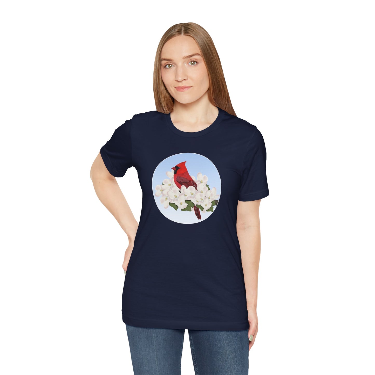 Cardinal and Spring Apple Blossoms Bird T-Shirt