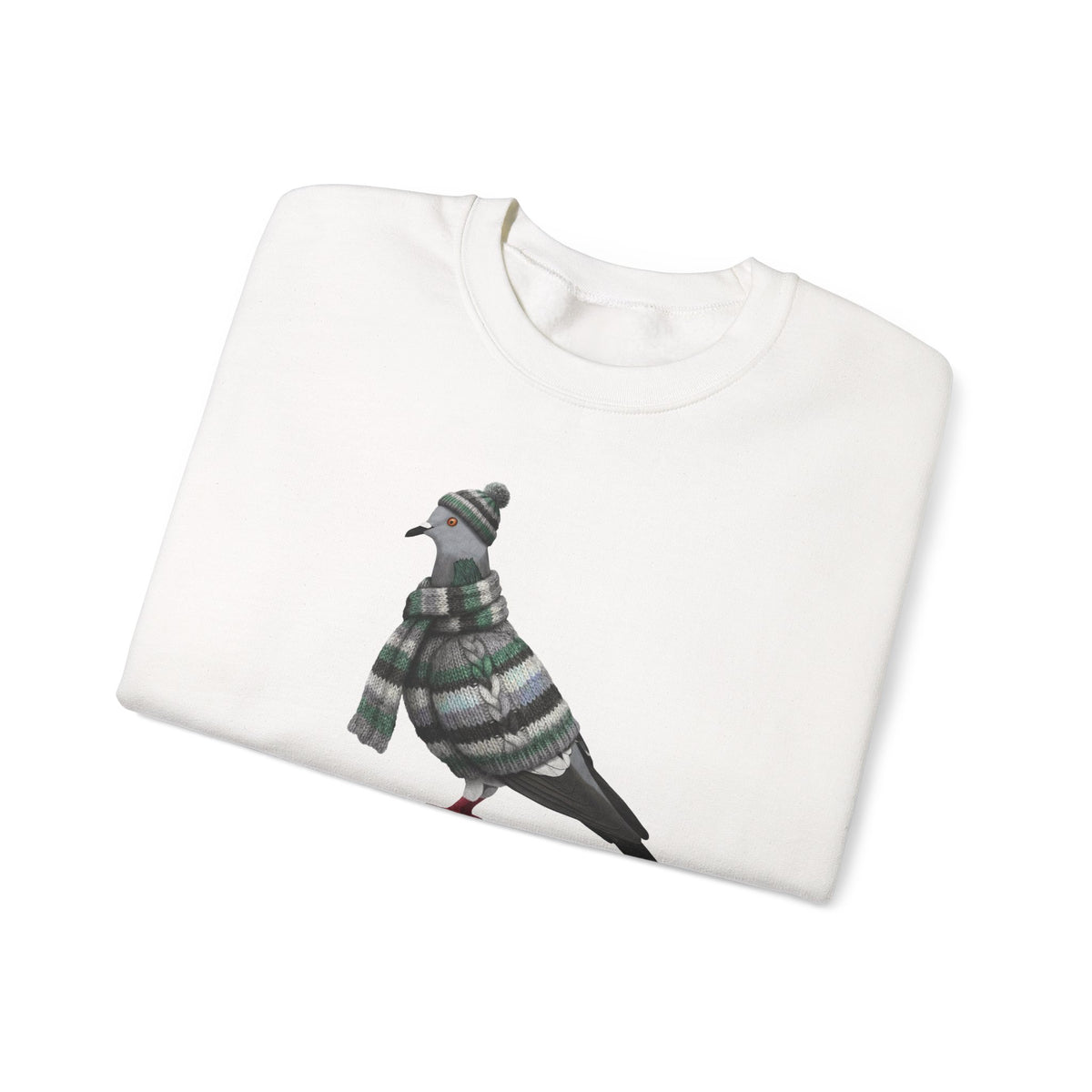 Pigeon Winter Sweatshirt | Bird Watcher Crewneck | Unisex Songbirds Wearing Knit Gift for Bird Lovers