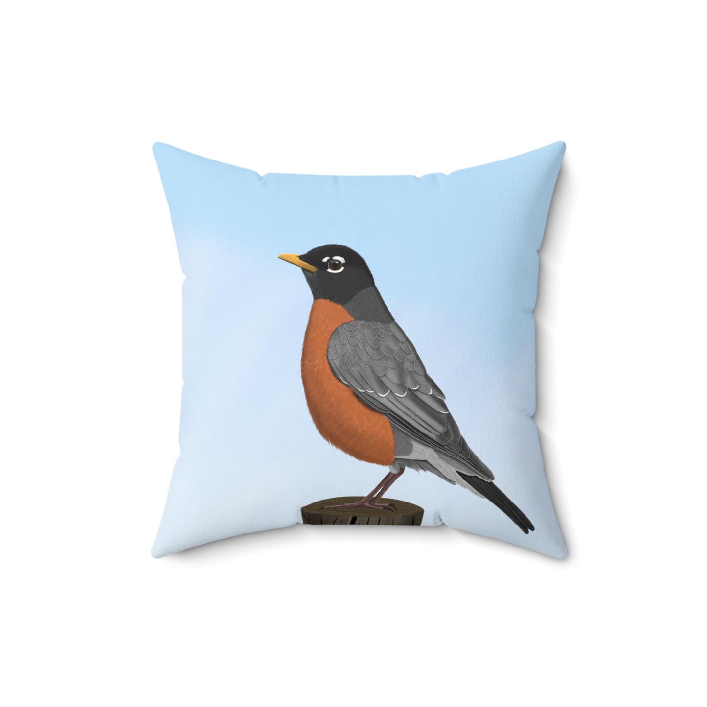 Robin Birdlover Bird Throw Pillow 16"x16"
