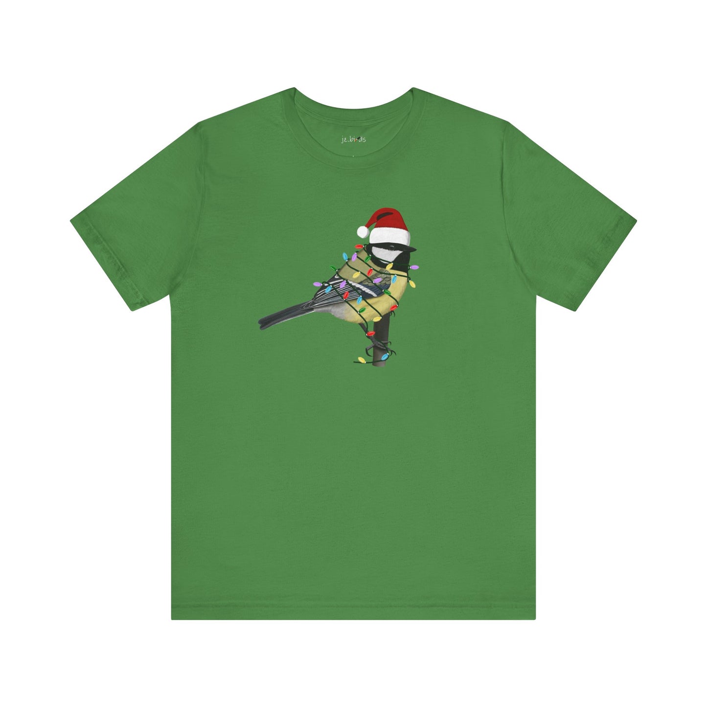 Chickadee with Fairy Lights Christmas Bird T-Shirt