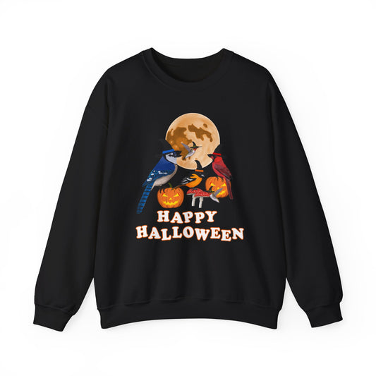 Blue Jay Cardinal Oriole Hummingbird Halloween Birds Witch Birdwatcher Sweatshirt