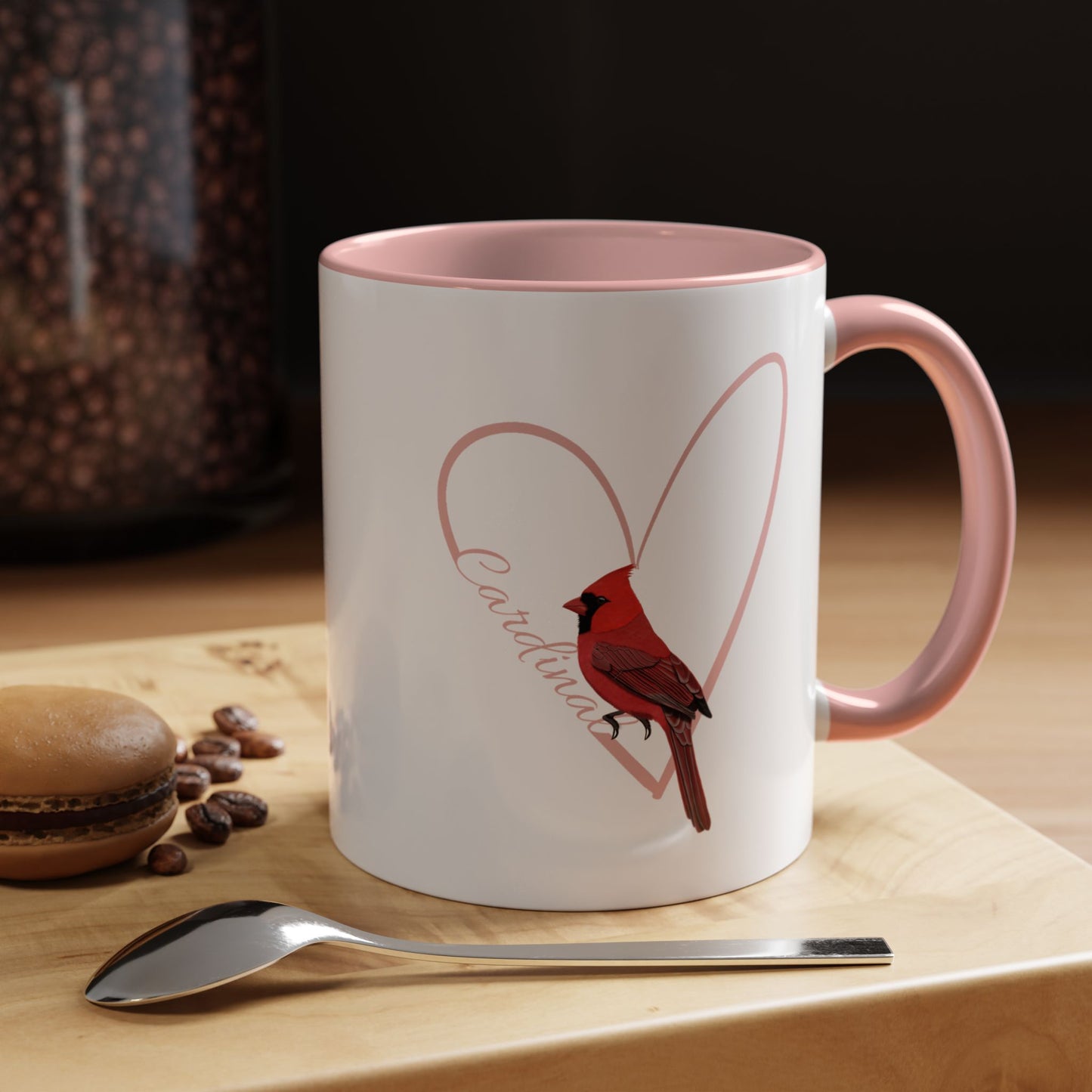 Cardinal Mug Bird with Heart for Bird Lovers